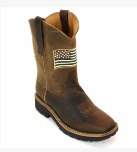 5016 - RockinLeather Men's American Flag Soft Toe Work Boots