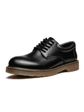 Black Genuine Leather Work Shoes