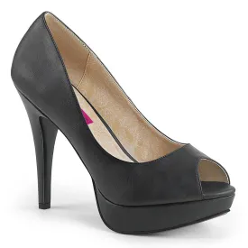 CHLOE-01 Black Peep Toe High Heel