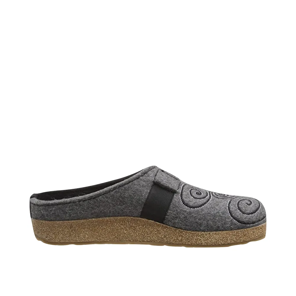 Haflinger Women's Magic 2-Tone Wool Clog in Black/Grey