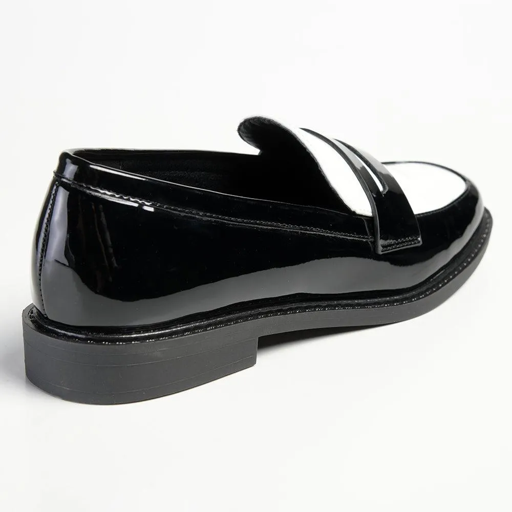 Madison Bliss 2 Tone Slip On Loafers - Black / White