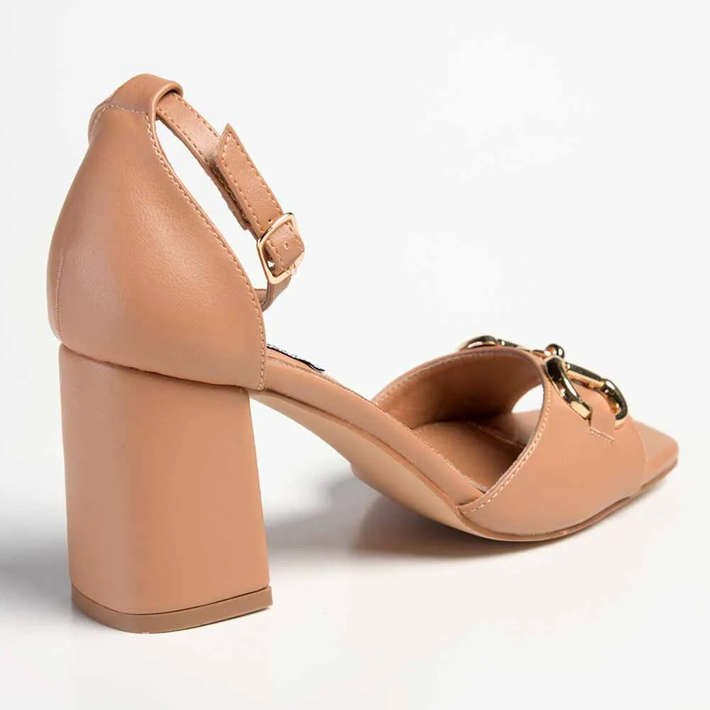 Madison Galilee Block Heel - Dark Nude