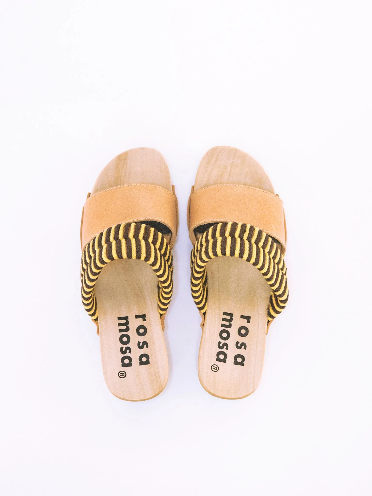 Mago sandals, yellow/coffee