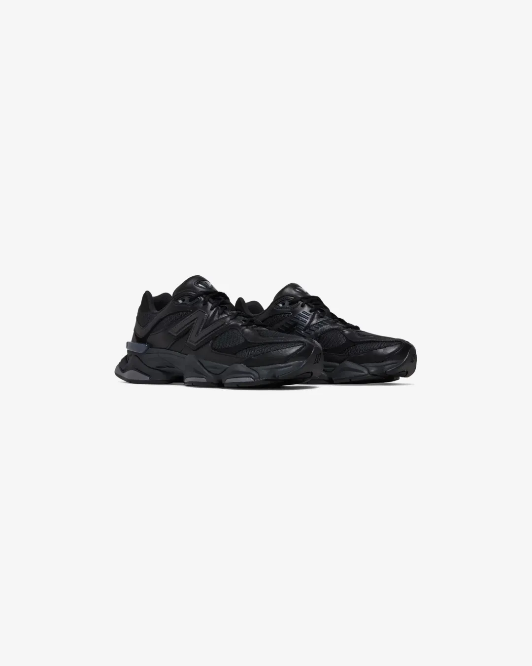 New Balance 9060 Triple Black Leather Sneakers