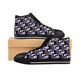 Purple Swirly Cats Women's High-top Sneakers