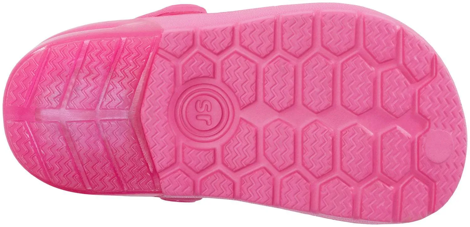 Stride Rite Kids Bray Girls Pink Light-up Water Friendly Clog Sandals (Machine Washable)