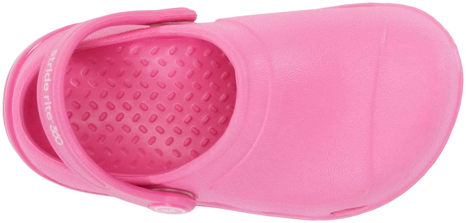 Stride Rite Kids Bray Girls Pink Light-up Water Friendly Clog Sandals (Machine Washable)