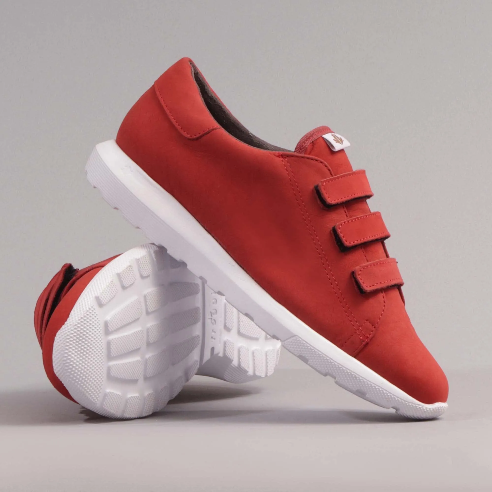 Velcro straps sneakers in red - 12381