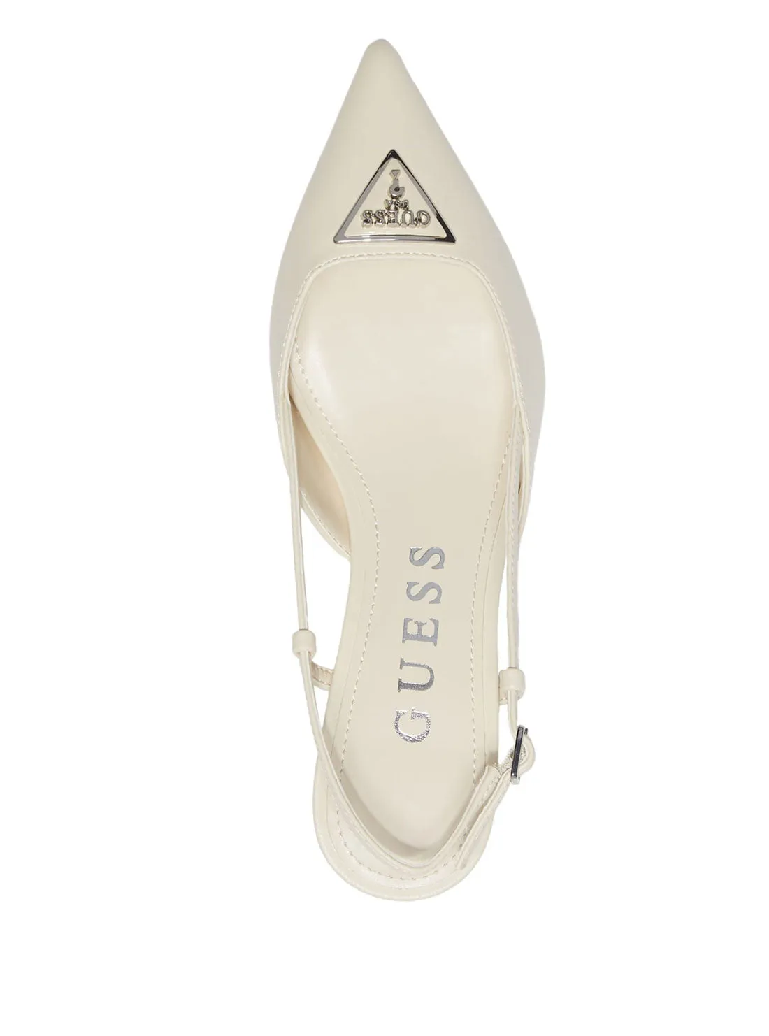 White Jesson Sling Back Kitten Heels